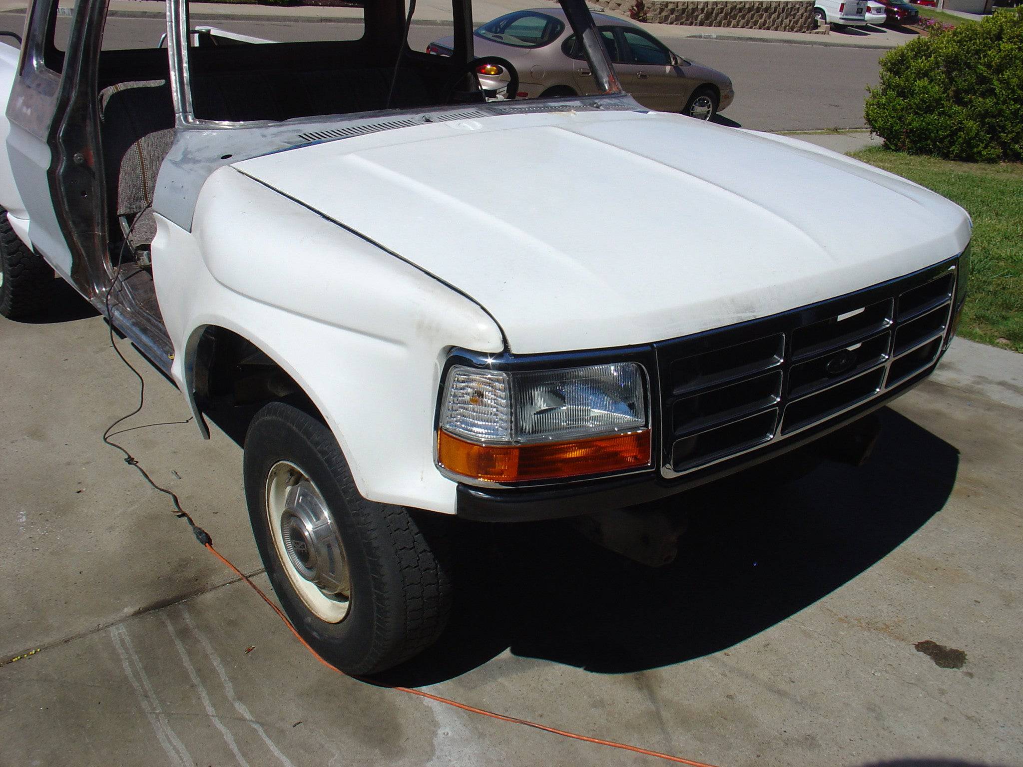 73-79 Ford F150 to 96 Off Road Fiberglass Conversion Hood