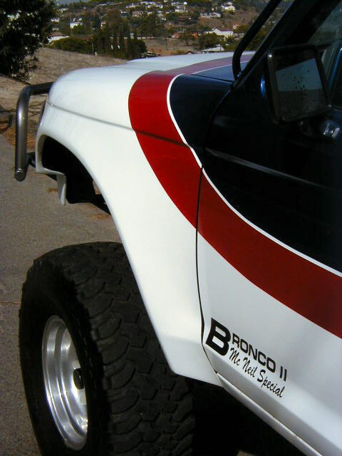83-90 Ford Bronco II To 00 Ranger 6" Bulge Off Road Fiberglass Conversion Fenders - McNeil Racing Inc